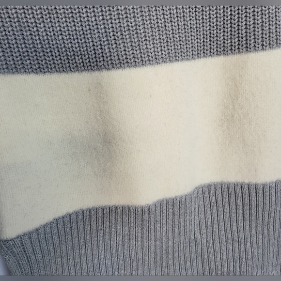 Gap Womens Gray & Beige Contrast Panel Long Sleeve Knit Sweater Tunic Size M - Picture 4 of 8